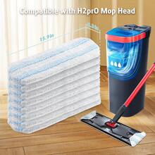 4 Pack Microfiber Mop Pad Refill Set Compatible With O Cedar H2prO Flat Mop System Reusable Machine Washable Replacement Heads For All Floor Types Cleaning Supplies - 8 Pack - 查看 2