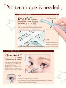 48 sợi mi giả không cần keo - Mi dưới - Kiểu Daydream - Dòng Wishing Star - Trong suốt, tự nhiên, nhẹ nhàng, thân thiện với người mới bắt đầu. Mi giả MR.WISH - J - Xem 4