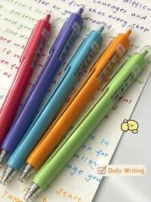 9pcs Acrylic Gel Pens Sct, Retractable Visible Ink, CS Tip 0.7mm, Multi-Color Pens, For Drawing Journaling, Album ,Highlighting, Art Supplies, Painting And Writing - Multicolor - View 3