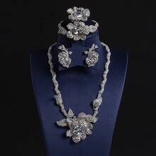 Bộ 5 món, bộ 3 món trang sức thời trang nữ, đính đá Zirconia nhiều màu sắc/Thời trang/Độc đáo, bông tai hình hoa, dây chuyền, bộ trang sức, bộ dây chuyền, thích hợp cho phụ nữ/cô dâu/phù dâu/ngày lễ/tiệc tùng/đám cưới/tiệc chiêu đãi, quà tặng - Bộ trang sức - Xem 5