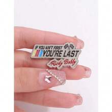 1PC Fun Quote Enamel Pin Customization "If You're Not The First, You're The Last" Brooch Flip Neck Emblem Jewelry Gift For Friends - Multicolor - View 5