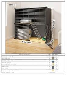 Stackable Multi-Layer Cat Cage With Climbing Ladder, Pet Playpen For Kittens, Rabbits, Guinea Pigs And Other Small Animals - Multicolor - View 17