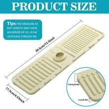 Silicone Sink Splash Guard, Featuring Inclined Water Flow Design, Large Anti-Slip Faucet Base Mat, Easy-To-Clean Drip Tray, Suitable For Kitchen Sink, Bathroom Vanity, Laundry Room, RV, Practical Household Essential And Bathroom Decor Accessory - Multicolor - View 10