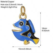 1件铜质时尚创意兔子、大象、蘑菇吊坠，多功能高端DIY手链、项链、耳环饰品配件 - 彩色 - 查看 24