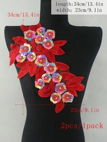 3D 串珠蕾丝绣花贴片、水钻亮片贴花、适用于服装装饰、婚纱配饰、DIY 缝纫工艺品 - 多色 - 查看 59