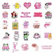 50 piezas Pegatinas rosas lindas para decorar planificador, diario, álbum de recortes, funda de teléfono, teclado, cuaderno, guitarra, casco, monopatín, sobre, taza - Ver 8