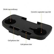 2PCS Clip On Camping Chair Side Table Cup Holder & Phone Storage Tray Outdoor UK - Black - View 5