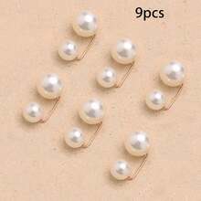 3/4/6/9pcs Elegant Faux Pearl Buttons, Suitable For Dresses, Collar Adjustment And Scarf Fixing, Perfect For Daily Wear And Gift, Party Dress Accessories | Bohemian Style | Durable Plastic Buttons - Multicolor - View 32