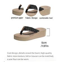 1双休闲草编人字拖，适合春、夏、秋季穿着。 - 黑色 - 查看 6