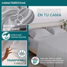 Ecommerc3 3-4 Piece Cotton Sheet Set, Fits Beds 80-200 Cm, Wide Variety Of Colors - 銀灰 - 查看 6