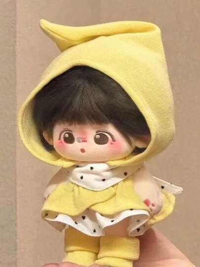 Colección de trajes de ropa de muñeca de 20 cm, conjunto de sombrero amarillo y traje de lunares, conjuntos de ropa linda, ropa de muñeca para vestir, cosas lindas, ropa para animales de peluche, recuerdos de fiesta, regalos de cumpleaños (muñeca no incluida)