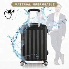 Maleta de Viaje 18 Pulgadas Carry On Rígida, Equipaje de Mano Cabina con 4 ruedas y candado integrado, Variedad de Colores - Negro - Ver 5