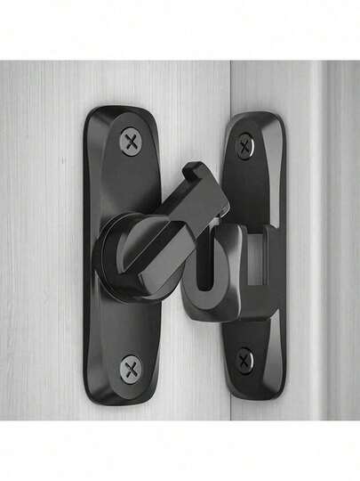 1 pieza Cerrojo universal sin taladro reforzado, cerradura de puerta de estilo vintage simple de aleación de zinc para baño, broche antirrobo de acero inoxidable