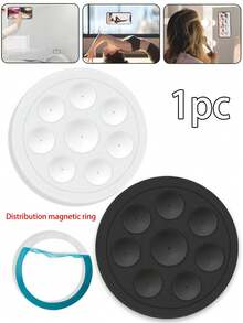 1pc Free Magnetic Ring Silicone Suction Cup Mobile Phone Suction Cup Round Single-Sided Mobile Phone Stand Suction Cup Multi-Functional Portable Silicone Waterproof Lightweight Magnet Stand - Multicolor - View 9