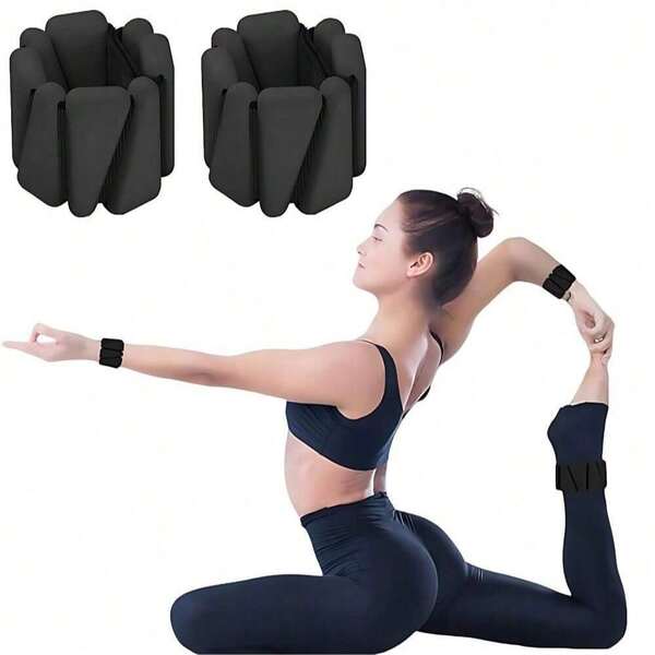 2pcs Adjustable Wrist And Ankle Weights (Unisex), Fitness Weight Set (1 Lb Each), Wearable Weighted Bangles For Exercise, Yoga, Walking, Running, Dancing, Pilates, Aerobics, Home Gym