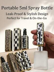 1 chai nước hoa vuông 5ml in họa tiết da báo, chai xịt du lịch cầm tay có thể tái sử dụng, chai chiết rót hình vuông, có thể tái sử dụng. Chai tách chất lỏng, nhiều kiểu dáng và chất liệu khác nhau. Chai mẫu. Tiện lợi để mang theo và là vật dụng cần thiết khi đi du lịch. - Nhiều màu - Xem 6