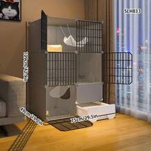 Drawer-Style Cat Litter Box, Multi-Layer Cat Cage, DIY Modular Cat Cabinet, Stackable Cat Villa, Suitable For Kittens And Small Cats Indoor Use - Multicolor - View 5