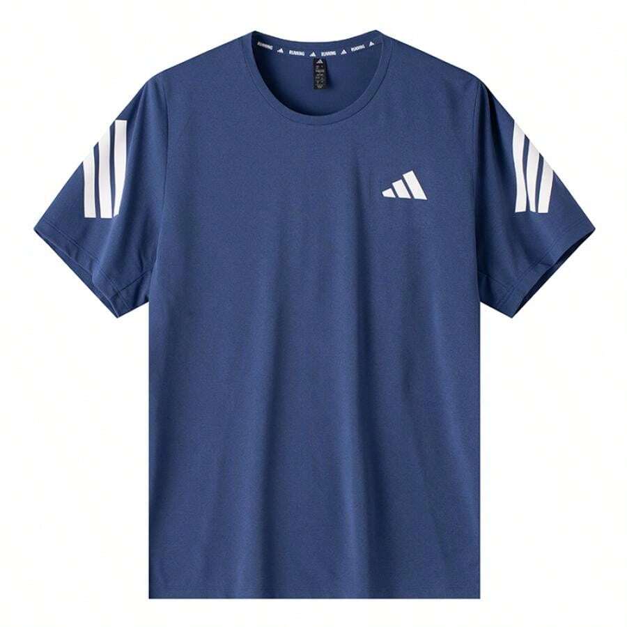 Adidas Men's T-Shirt, Comfortable Minimalist Commuting Outfit Short Sleeve T-Shirt ADI365/// T M JZ7692 - Technology Indigo - View 1
