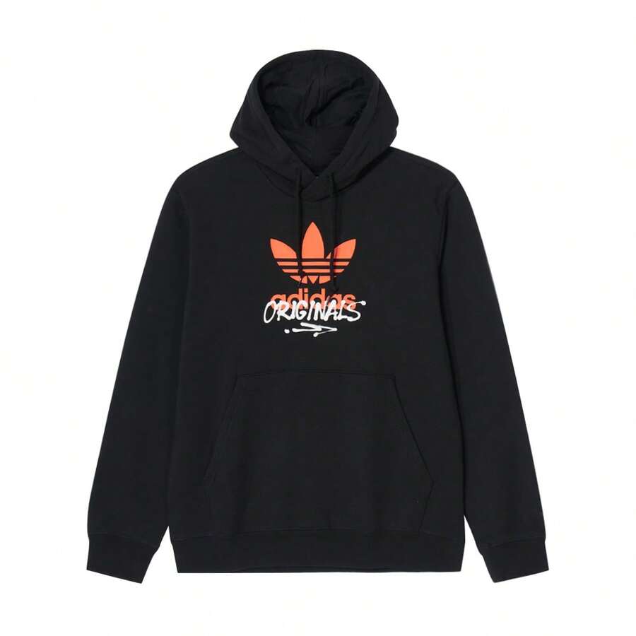 Adidas Áo nỉ nam thời trang mùa xuân & thu đa năng, kiểu dáng thường ngày, có logo lớn, IZ2581 - màu đen - Xem 1