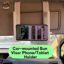 Soporte universal para parasol de coche con puerto de carga | Clip ajustable blanco, se adapta a la mayoría de los vehículos, manos libres, elegante y duradero, material ABS, diseño en forma de L, ampliamente aplicable - A - Ver 5