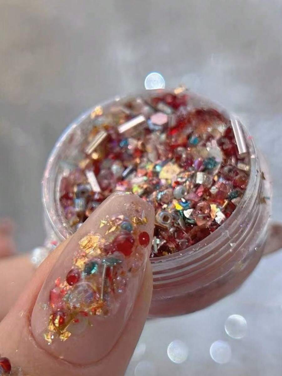 1 Box 2026 Original Nail Art Materials, Chinese Style New Year Sequins, Dunhuang Flying Apsaras Nail Glitter, Niche, Nail Components, Accessories, Nail Supplies, Y2K - Multicolor - View 1