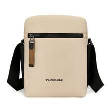 Men's Sling Bag, Small Crossbody Bag, Shoulder Bag, Casual Oxford Cloth Bag, Travel Business Messenger Bag - Khaki - View 4