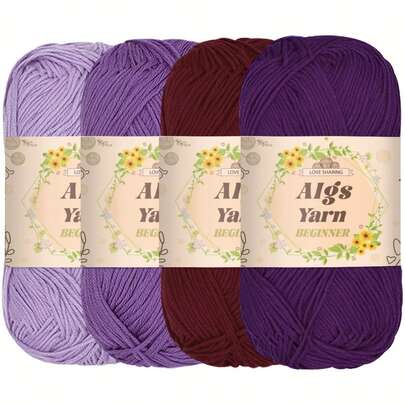 4团/套 200克 高品质腈纶纱线套装，每团1.76盎司 - 柔软，适合DIY编织和钩编项目，例如围巾、帽子、手套、毯子、工艺品、冬季手工艺品、舒适服装、多用途手工制品、质地光滑、优质纤维工艺用品、业余爱好者