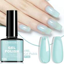 LIMEGIRL Set de 6 piezas de 8ml de esmalte de uñas en gel azul océano, esmalte de uñas en gel azul claro de verano Acuario UV LED removible, adecuado para manicura DIY, uso en el hogar o en el salón, suministros de arte de uñas - Multicolor - Ver 15