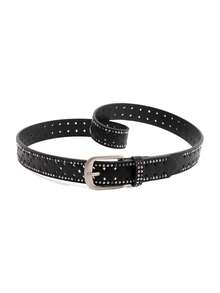 女士水钻铆钉合金扣粉色腰带，时尚休闲腰带，适合搭配牛仔裤 - A - 查看 6