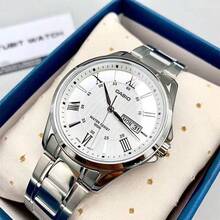 Casio 卡西欧 MTP-1384D 商务石英男士腕表，41毫米全不锈钢表带，100米防水，日期和星期显示。 - 均碼 - 查看 2