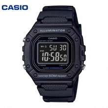 Casio All-Black Retro Square Digital Watch 50M Waterproof LED Backlight Alarm Stopwatch Multifunctional Student Sports Wristwatch - one-size - View 10