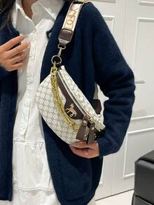 2026 New Fashion High-Quality Chain Chest Bag, Waist Bag, Unique Shoulder Strap Crossbody Bag For Women - White - View 6