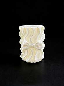 Multi-Functional Makeup Brush Holder, Minimalist White Silk Desktop Organizer, Space-Saving And Neat Appearance - View 7