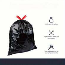 100 Thickened Garbage Bags - Leak-Proof, Tear-Resistant, Odor-Proof Garbage Bags With Reinforced Edges - Suitable For Home, Office, Kitchen, Commercial, Outdoor Use - Compatible With Trash Cans And Bins - A - Xem 2