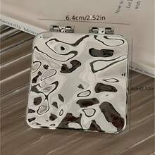 A Double-Sided Folding Mirror With Electroplating, High-Definition Mirror Surface Without Distortion, Compact And Mini, Can Be Placed In A Pocket Or Bag For Touch-Ups Anytime, Also A Great Gift Choice, Two Colors Meet The Needs Of Best Friends - 高級紫色折疊鏡[1個] - 查看 4