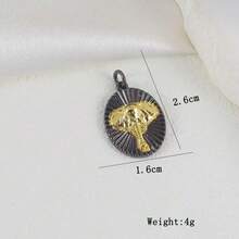 1件装奢华铜质大象吊坠，可DIY手链、项链、耳环、包包挂饰 - 彩色 - 查看 13