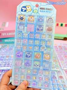 ZIEWALOR Cute Block Pet Series Panda And Rabbit 3D Stickers, Creative Seal Stickers, Candy Drip Stickers, Cartoon 3D Epoxy Resin Sticker Set | Suitable For Smartphones, Notebooks, Cups, Sticker Art | Smooth Surface, High-Quality Resin, Craft Stickers, Self-Adhesive Stickers, Stationery Lovers, DIY Enthusiasts - Multicolor - View 12