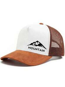 1pc Solid Mountain Print Baseball Cap, Polyester Trucker Hat, Versatile Daily Wear, Suitable Gift For Family, Friends, Boyfriend/Girlfriend, Christmas, Mother's Day, Father's Day, Teacher's Day, Birthday - Multicolor - View 9