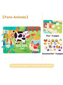 1 Pc Montessori Silent Book, Suitable For Children - Preschool Learning Activity Book - Sensory Toys - Kindergarten Educational Toys, Suitable For Children, Schools, Students, Stationery, Learning Supplies - Multicolor - View 14