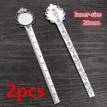 2 chiếc đế thước kẻ 20mm/18x25mm, khay đựng bookmark, đế cabochon, phôi cabochon và kính, phụ kiện làm trang sức DIY - Đánh dấu trang cơ sở - Xem 19