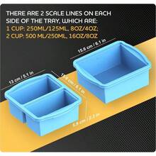 Silicone Freezer Trays With Lids, Set Of 2 - With 1cup And 2 CupSilicone Freezer Molds For Freezing Soups, Sauces And Individual Servings Of Lasagna, Casseroles, Dishwasher And Microwave - 2 Pack Blue - View 2