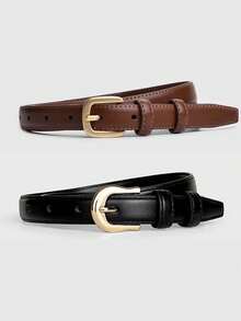 Bộ 2 chiếc thắt lưng da PU đa năng, thời trang dành cho nữ. - Nhiều màu - Xem 7