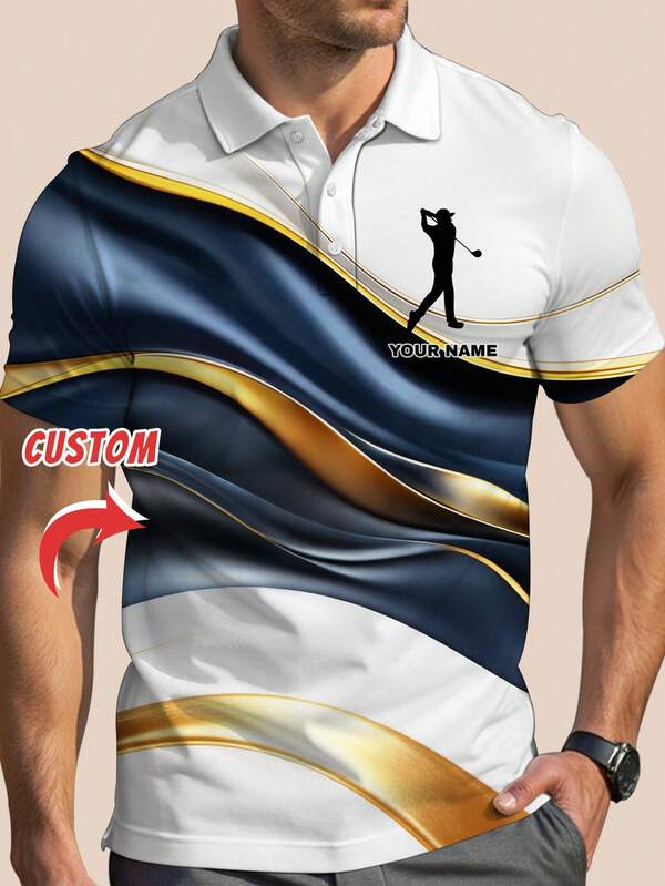 Custom Men's Face Print Polo Shirt, Personalized Photo Short Sleeve Golf Polo, Funny Personalized Gift For Boyfriend Husband Dad