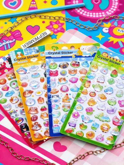 Hình dán hoạt hình 3D dập nổi, hình dán trang trí vui nhộn cho trẻ em, hình dán pha lê trong suốt chống thấm nước, vật liệu làm hình dán DIY. Quà tặng hình dán trang trí. Trang trí phòng nhà, trang trí tiệc, quà sinh nhật, quà tặng các ngày lễ, đồ dùng thời trang. Tự làm. Quà tặng cho bạn bè hoặc người yêu. Lễ tốt nghiệp - Lễ khai giảng. Quà tặng tựu trường - Quà tốt nghiệp. Quà tặng ngày Valentine. Hình dán trang trí, đồ dùng cần thiết cho năm học mới. Tiệc tùng