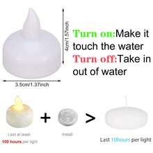 12 chiếc đèn nến LED nổi trên mặt nước trông như thật (có pin), nến không lửa màu vàng ấm áp, chống thấm nước, thích hợp cho đám cưới, tiệc bể bơi, Ngày của Mẹ, trang trí nhà cửa mùa hè. - Nến nổi - Xem 10