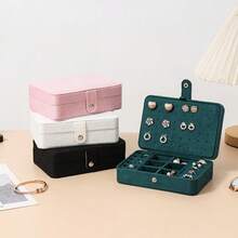 16*11*5cm Velvet Multifunctional Dual-Layer Jewelry Box, Jewelry Storage Organizer With Earring Holder, Perfect Gift For Valentine's Day And Back To School - Nhiều màu - Xem 14