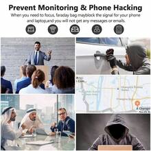 Faraday Privacy Bag - EMP And RFID Blocking, Anti-Tracking, Fire And Key Protection For Phones, Radios, And Car Keys - Black - View 6