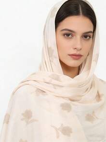 1 Piece High-Quality Embroidered Island Silk Versatile Long Scarf For Women, Fashionable Sun Protection Minimalist Shawl Scarf - Multicolor - View 1