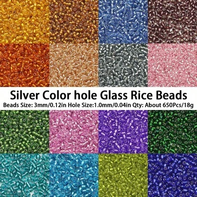 90g Jar Of Silver Seed Beads, Glass Beads, Jewelry Making DIY Beading Supplies, Loose Beads Accessories