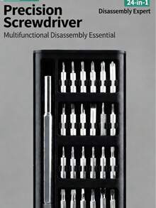 1 Set Multi-Functional Screwdriver Tool Kit, Professional Repair Tools For Smartphones, Laptops, Watches, Glasses, High Hardness Durable Bits, Comprehensive Specifications To Meet Various Disassembly Needs, Suitable For Phone Repair, Computer Assembly, Watch Adjustment, Glasses Maintenance, Appliance Inspection, Ideal For Repair Technicians - 24-in-1 Alloy Handle Screwdriver Set - View 9